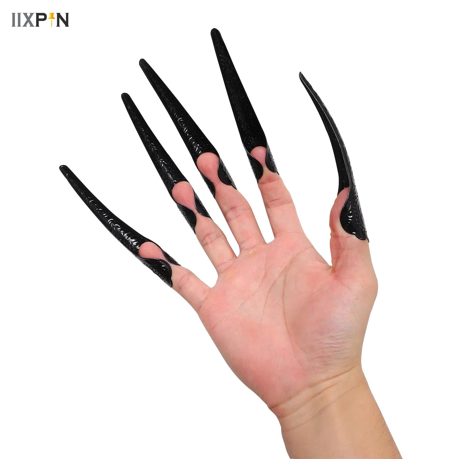 Nail Art Vampire - 1 ペア女性魔女長い爪猫吸血鬼悪魔爪手袋コスチュームアクセサリーハロウィンパーティーマルディグラコスプレ