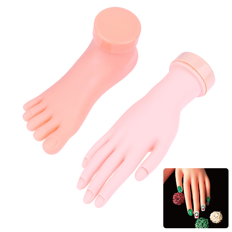 Nail Art Fake - ネイルアートトレーニング練習用ハンドシリコン製フェイクハンドフット ネイルアートトレーニングディスプレイ マニキュアツール