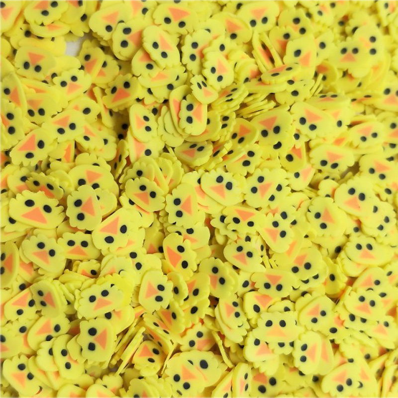 Nail Art Yellow - ポリマークレイネイルデコレーションアクセサリー,かわいいイエローダックスライス,diyスライム作り,ネイルアート,5mm,グラム/ロット