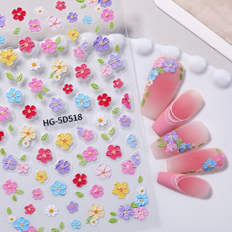 Nail Art Home Service - カラフルな花びらネイルデコレーション、3Dフラワーネイルアクセサリーステッカー、女性向けホームネイルアート用DIYセルフサービス製品