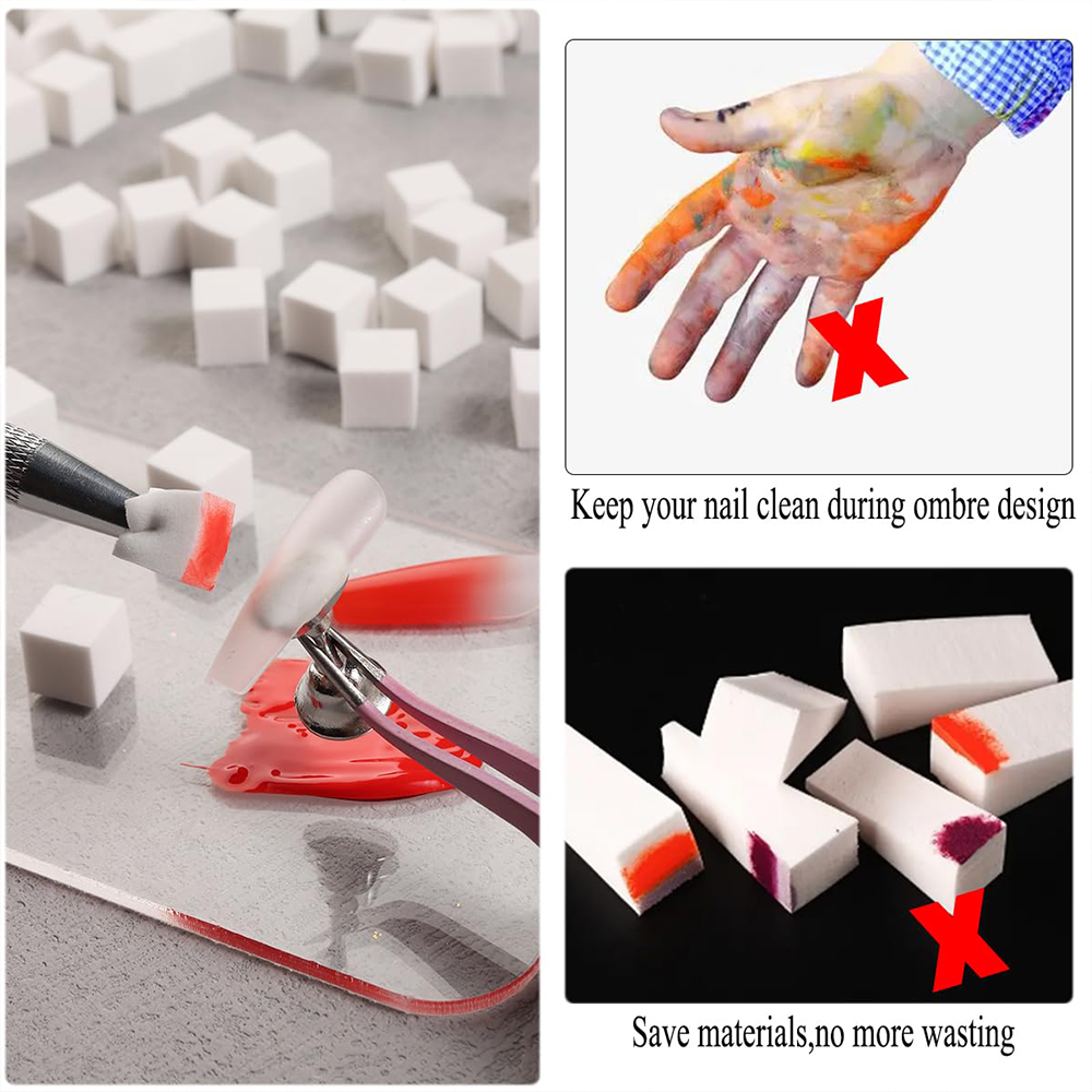 LULAA ネイルアートスポンジ DIY グラデーションネイ - Nail Fan Brush のレビューと価格