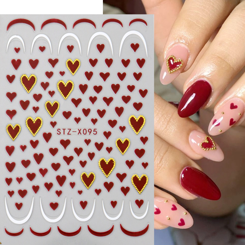 2 個ミニラブハートネイルアートステッカーデカールかわいいバ - Nail Art Valentine のレビューと価格