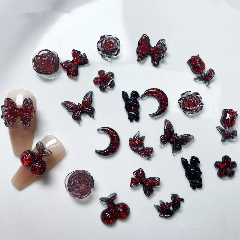 吸血鬼の花のネイルアクセサリー,レジンネイルアクセサリー,リ - Nail Art Vampire のレビューと価格