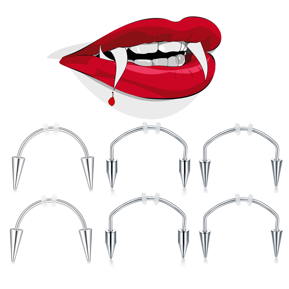 Wkoud-Tiger歯ステンレス鋼ピアス、ヴァンパイアスマ - Nail Art Vampire のレビューと価格