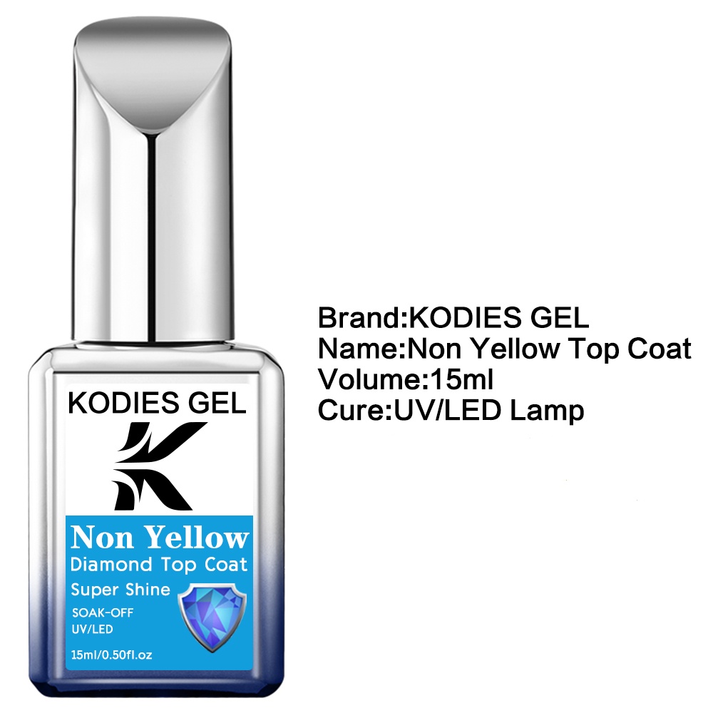 KODIES GEL ノンイエロー トップコート ジェルネイ - Nail Art Yellow のレビューと価格