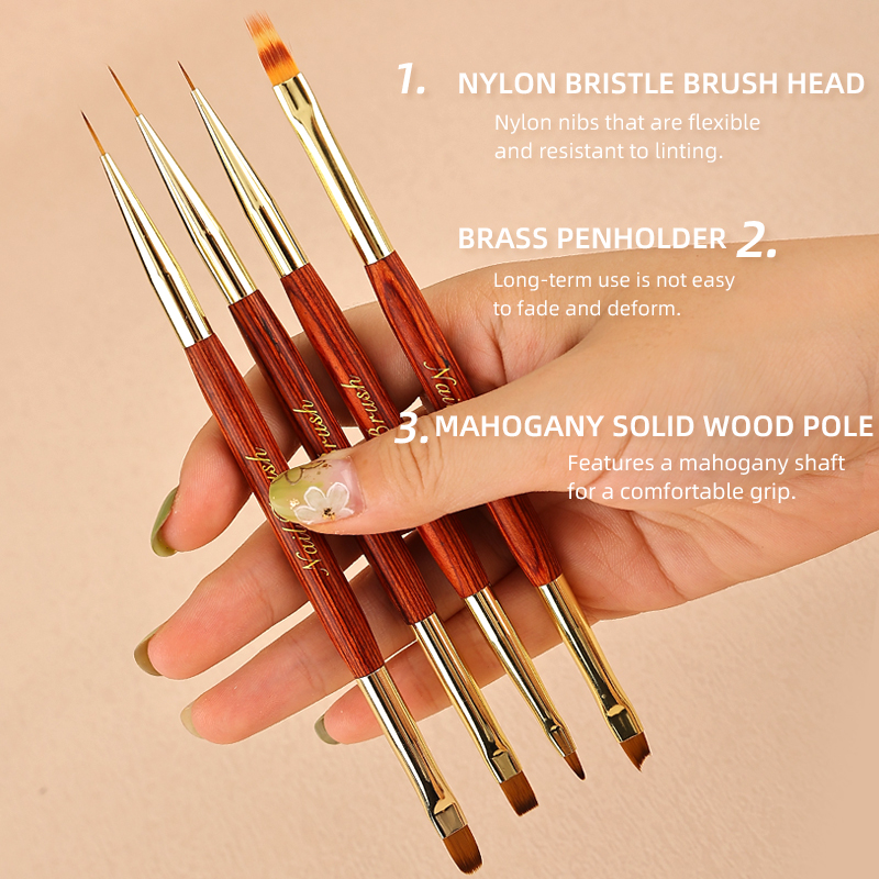 アクリルジェルネイルアート用両端ネイルブラシ、フラワーライナ - Nail Fan Brush のレビューと価格