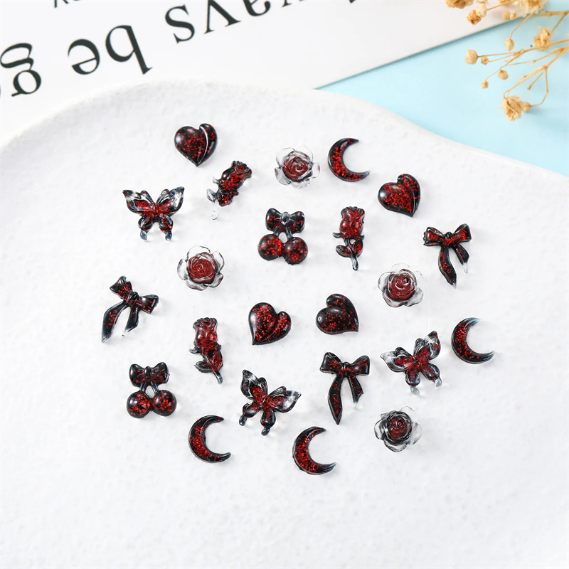 ジュエリー作りのための樹脂製の花の形をしたアクセサリー,蝶, - Nail Art Vampire のレビューと価格