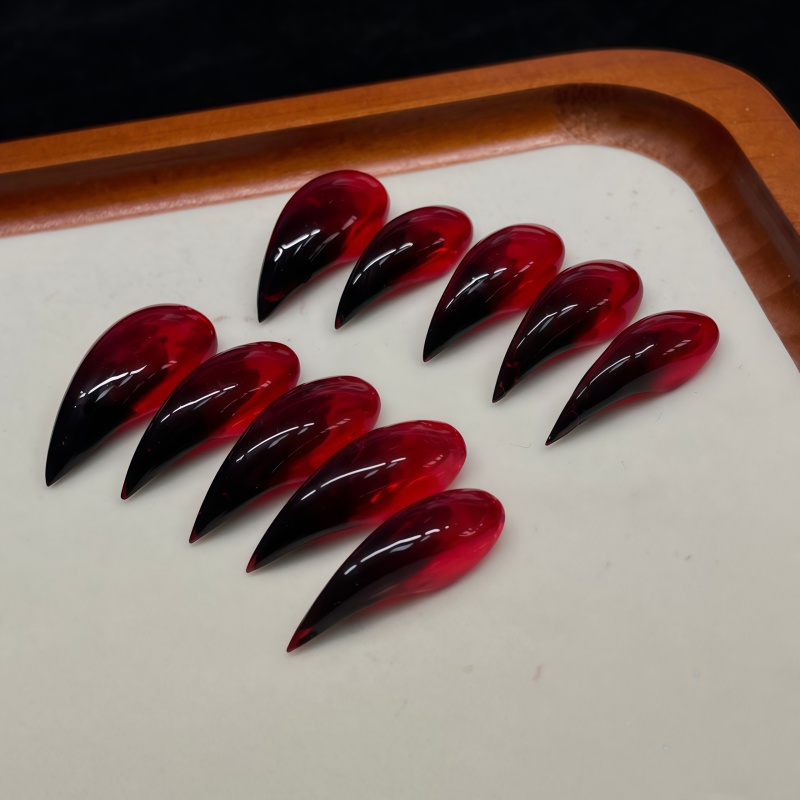 2026年新作 超ロング ヴァンパイアレッドとブラックの血色 - Nail Art Vampire のレビューと価格