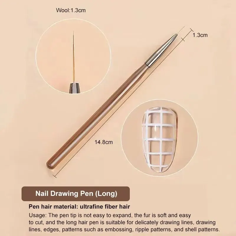 9本入りマルチヘッドネイルアートブラシセット、琥珀色の木製ハ - Nail Fan Brush のレビューと価格