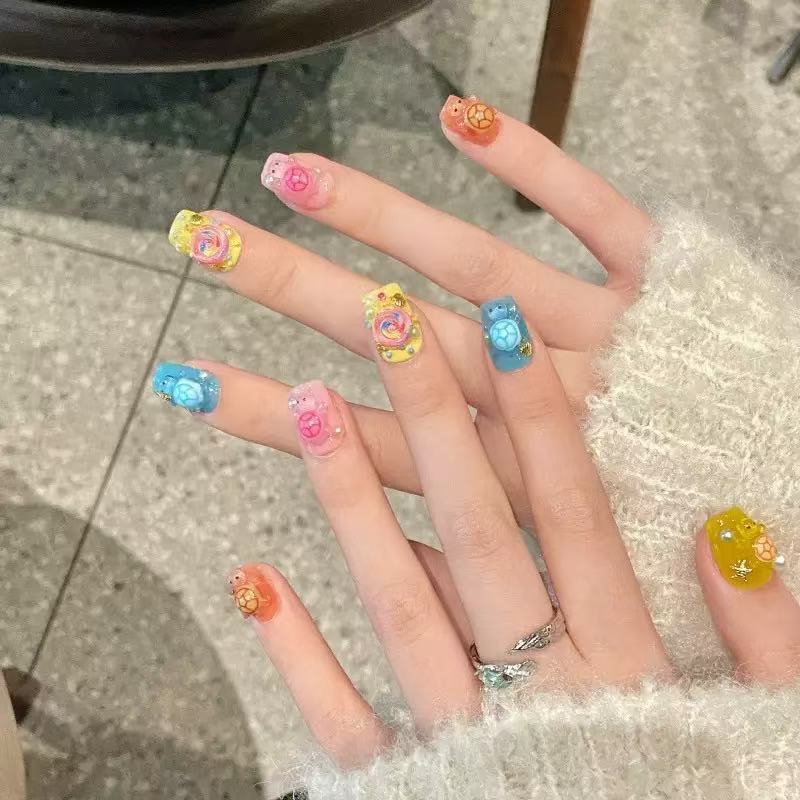100個入り ミニチュア カラフルなカメのレジンチャーム、裏 - Nail Art Fake のレビューと価格