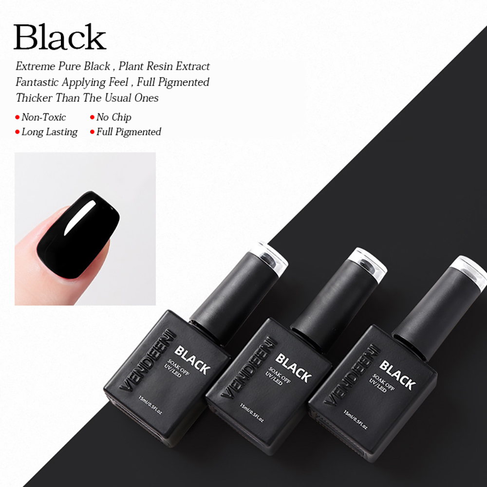 Vendeeni 5色 ベーシックピュアカラージェルネイルポ - Nail Art Yellow のレビューと価格