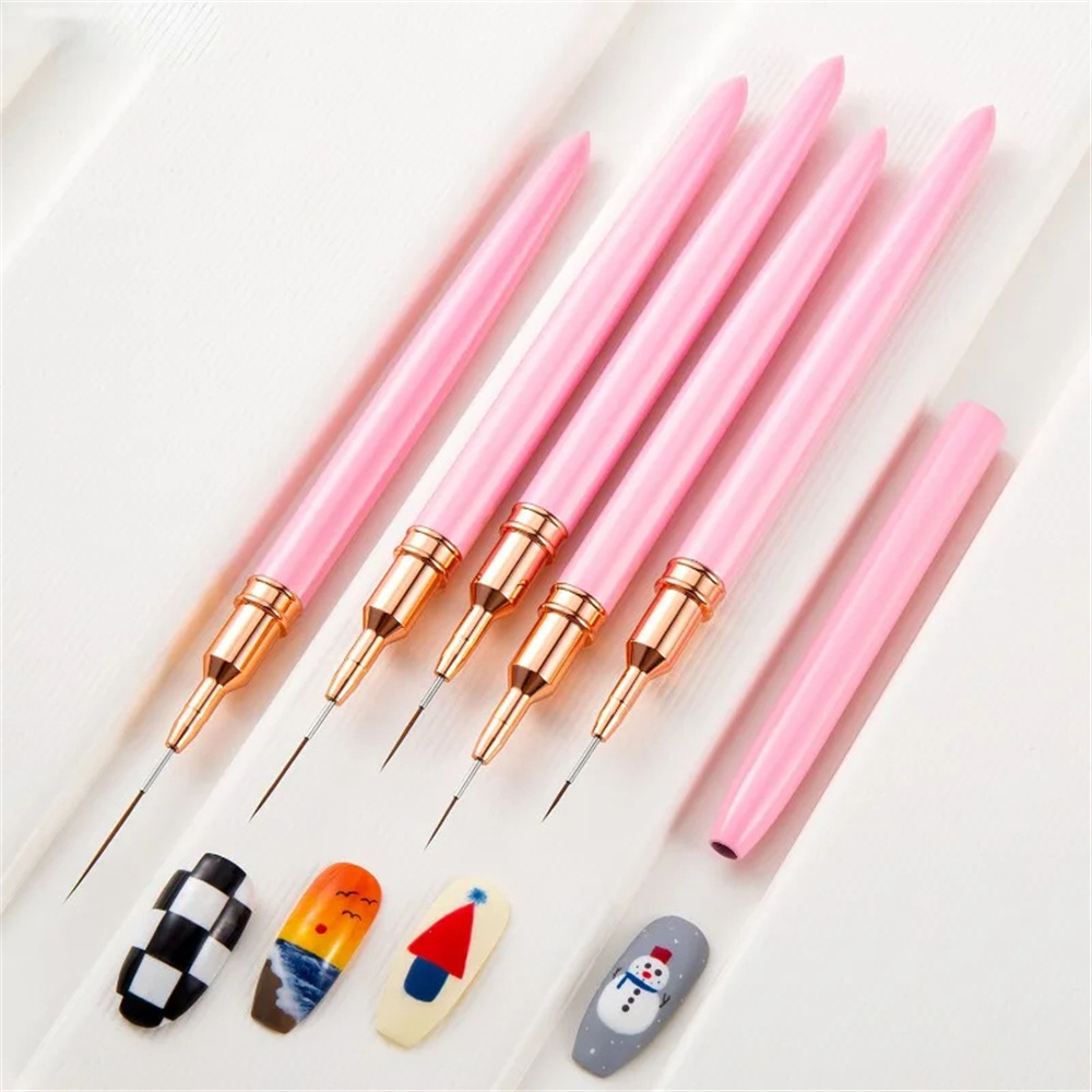 5本/1セット ネイルアートライナーブラシ ロングラインライ - Nail Fan Brush のレビューと価格