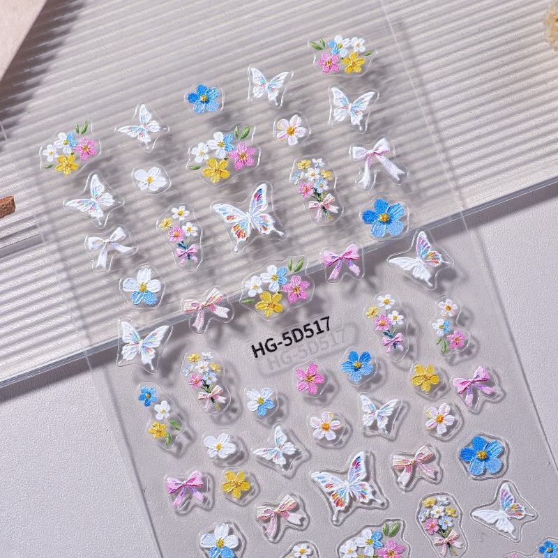 カラフルな花びらネイルデコレーション、3Dフラワーネイルアク - Nail Art Home Service のレビューと価格