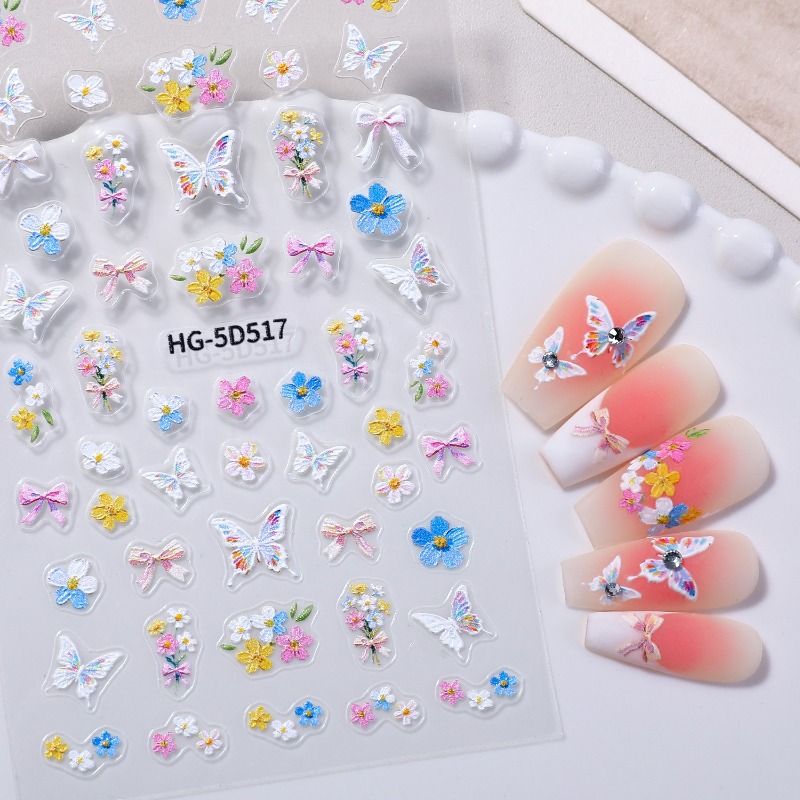 カラフルな花びらネイルデコレーション、3Dフラワーネイルアク - Nail Art Home Service のレビューと価格