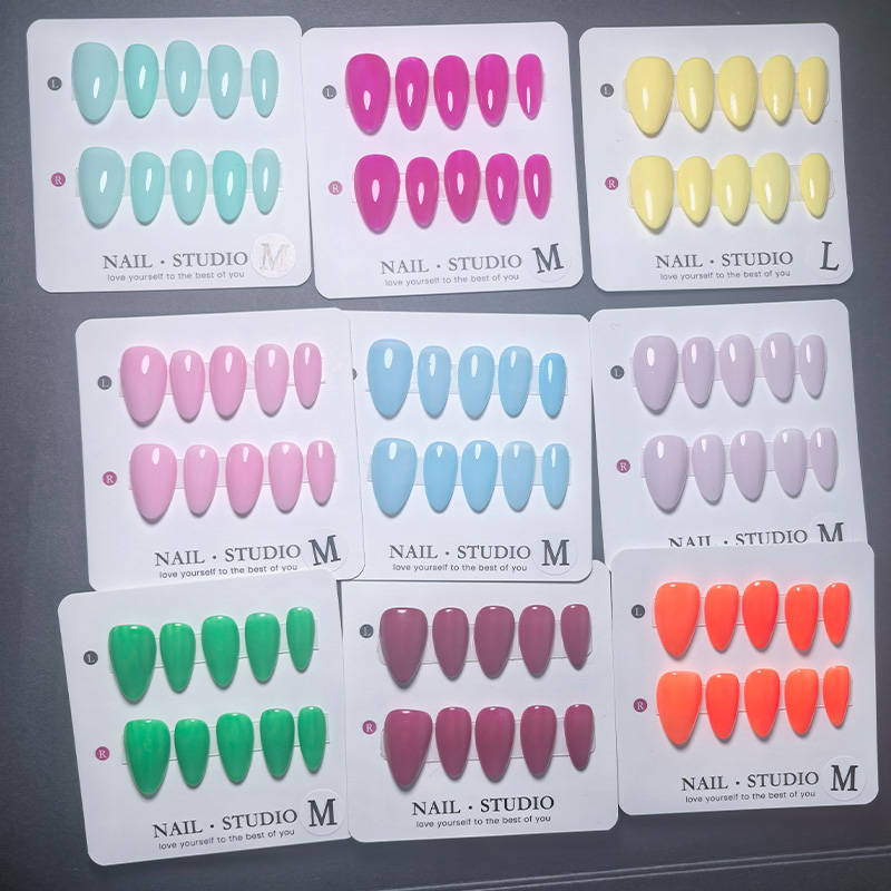 10個入り アーモンド型 つけ爪 ハンドメイド 明るい夏の色 - Nail Art Yellow のレビューと価格
