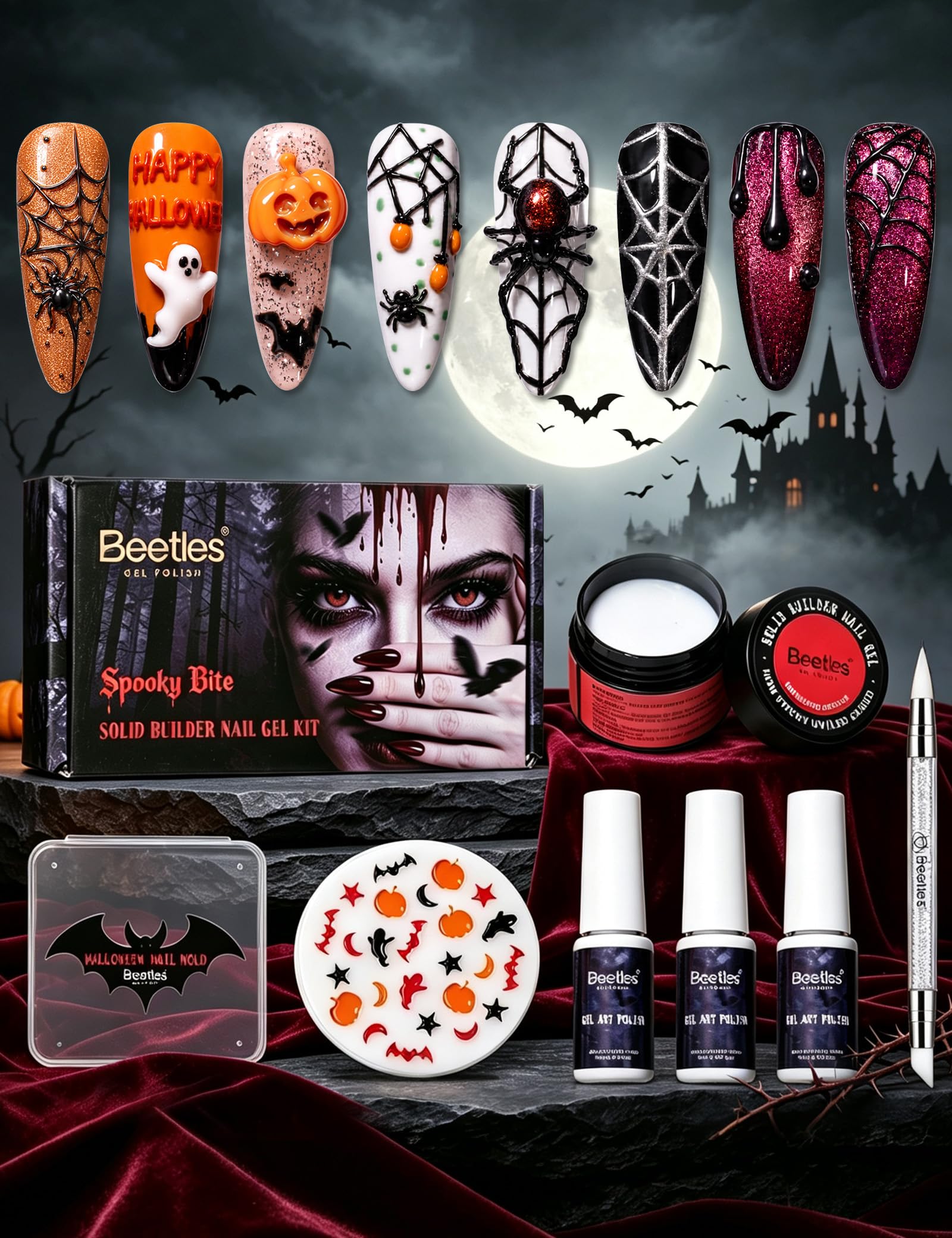 ビートルズ 3D ジェルネイルアート ホワイト スプーキーバ - Nail Art Vampire のレビューと価格