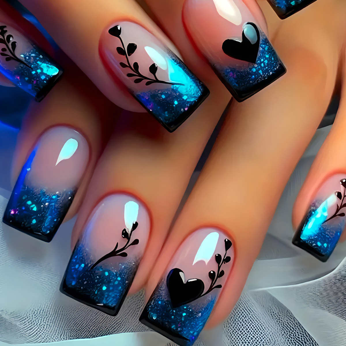 24枚セット ショート・ミディアム・ロング フェイクネイル  - Nail Art Yellow のレビューと価格