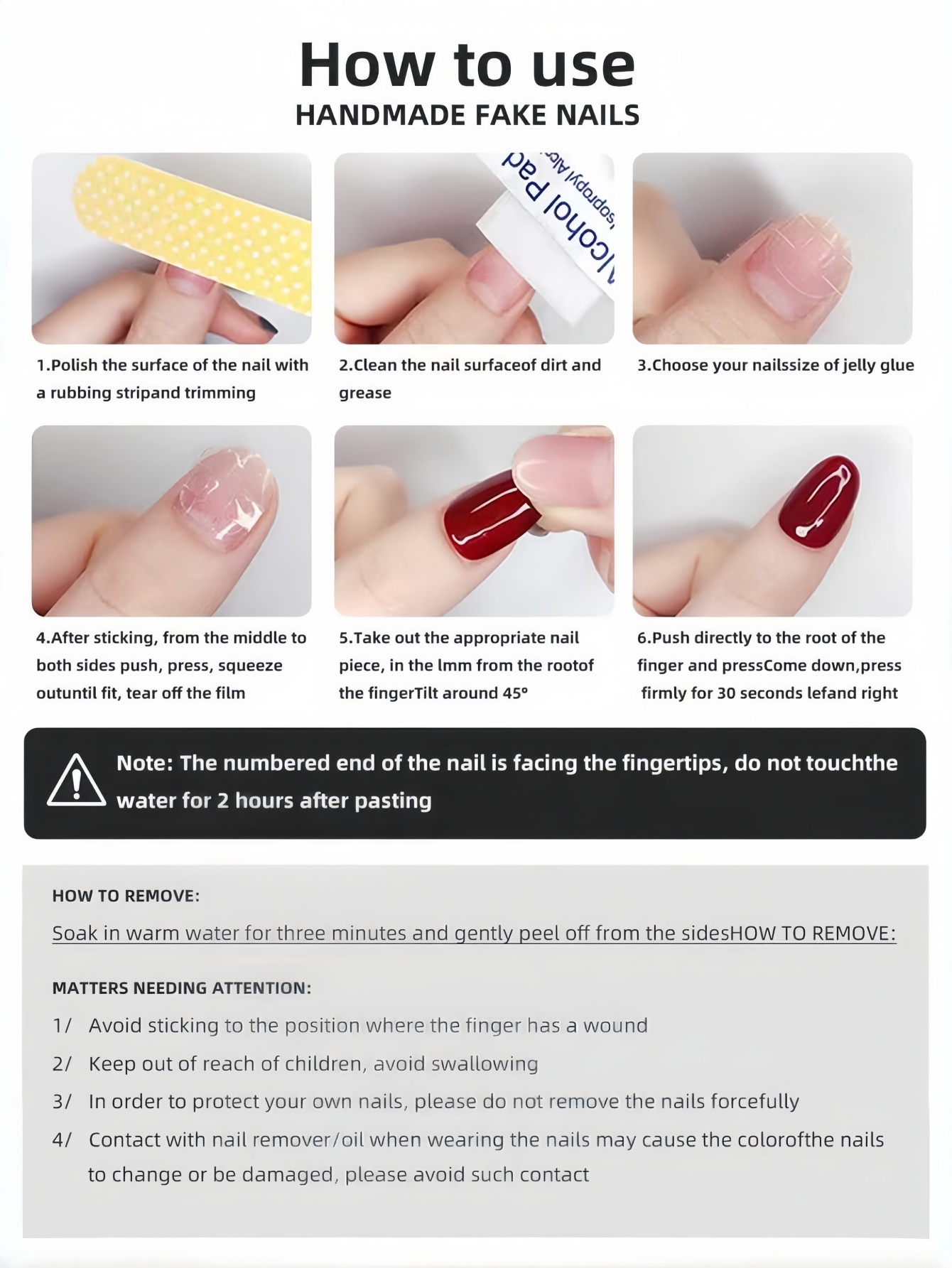 10本のアーモンド型ネイル、黒と白のゴシックラビットチェーン - Nail Art Fake のレビューと価格