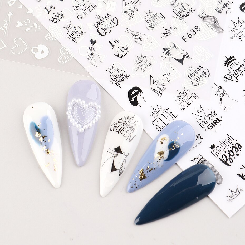 ネイルアートステッカー2個ハートラブデザイン3Dネイルアート - Nail Art Valentine のレビューと価格