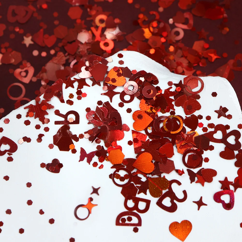 ホログラフィックグリッターフレーク,ハート,バタフライスパン - Nail Art Valentine のレビューと価格