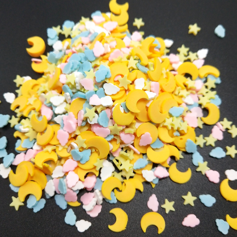 50gの黄色い星/雲のポリマー線,日曜大工のプラスチック製の - Nail Art Yellow のレビューと価格