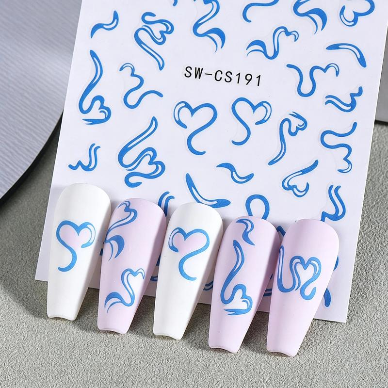 2 シート甘いネイルアートステッカーバレンタインデーリボンハ - Nail Art Valentine のレビューと価格