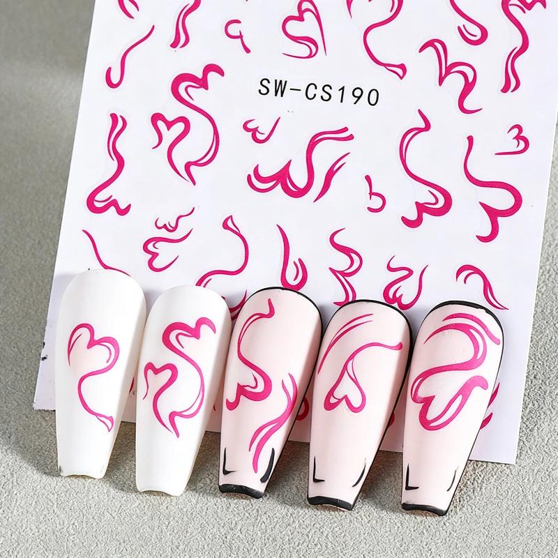 2 シート甘いネイルアートステッカーバレンタインデーリボンハ - Nail Art Valentine のレビューと価格