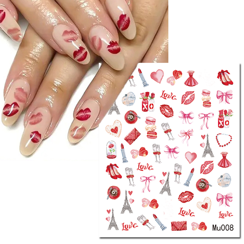 3d ネイルアートスライダーステッカーバレンタインセクシーな - Nail Art Valentine のレビューと価格