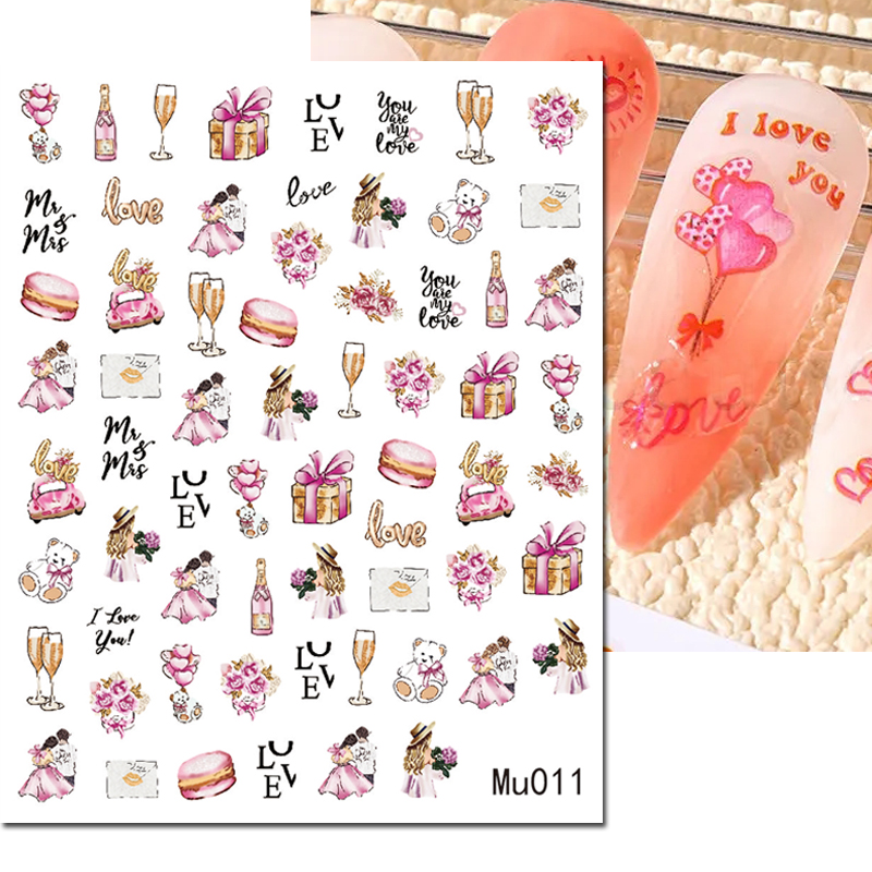 3d ネイルアートスライダーステッカーバレンタインセクシーな - Nail Art Valentine のレビューと価格