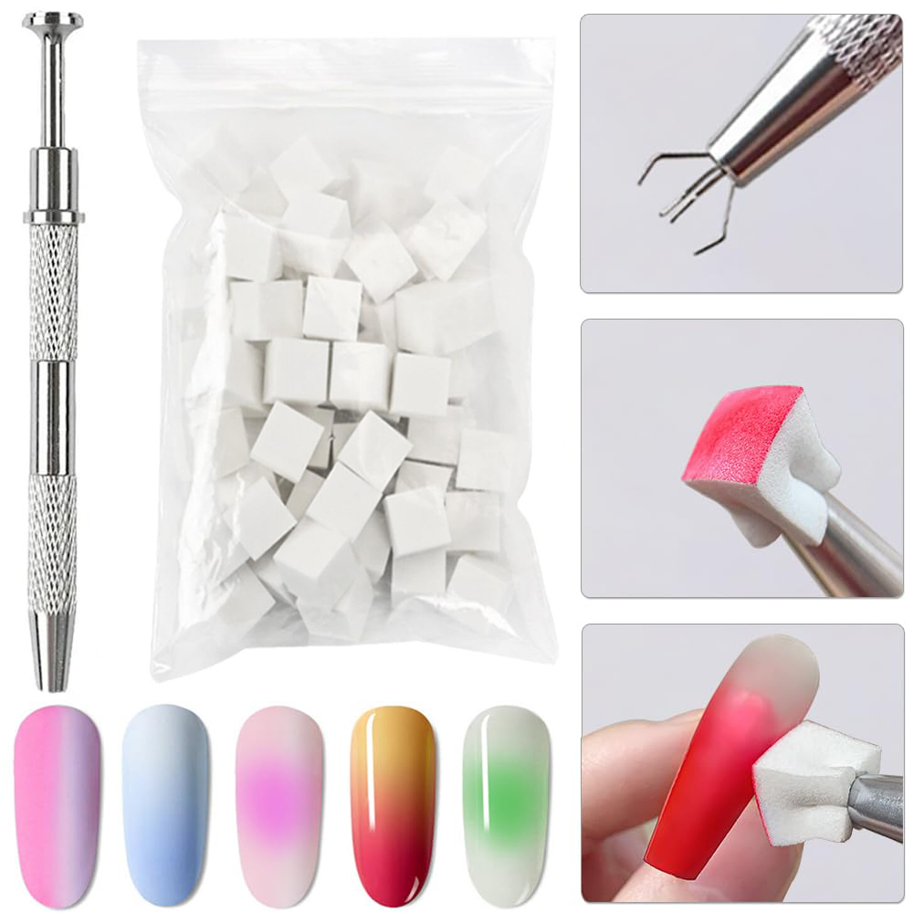 ネイルアートグラデーションソフトスポンジミニキューブネイルパ - Nail Fan Brush のレビューと価格