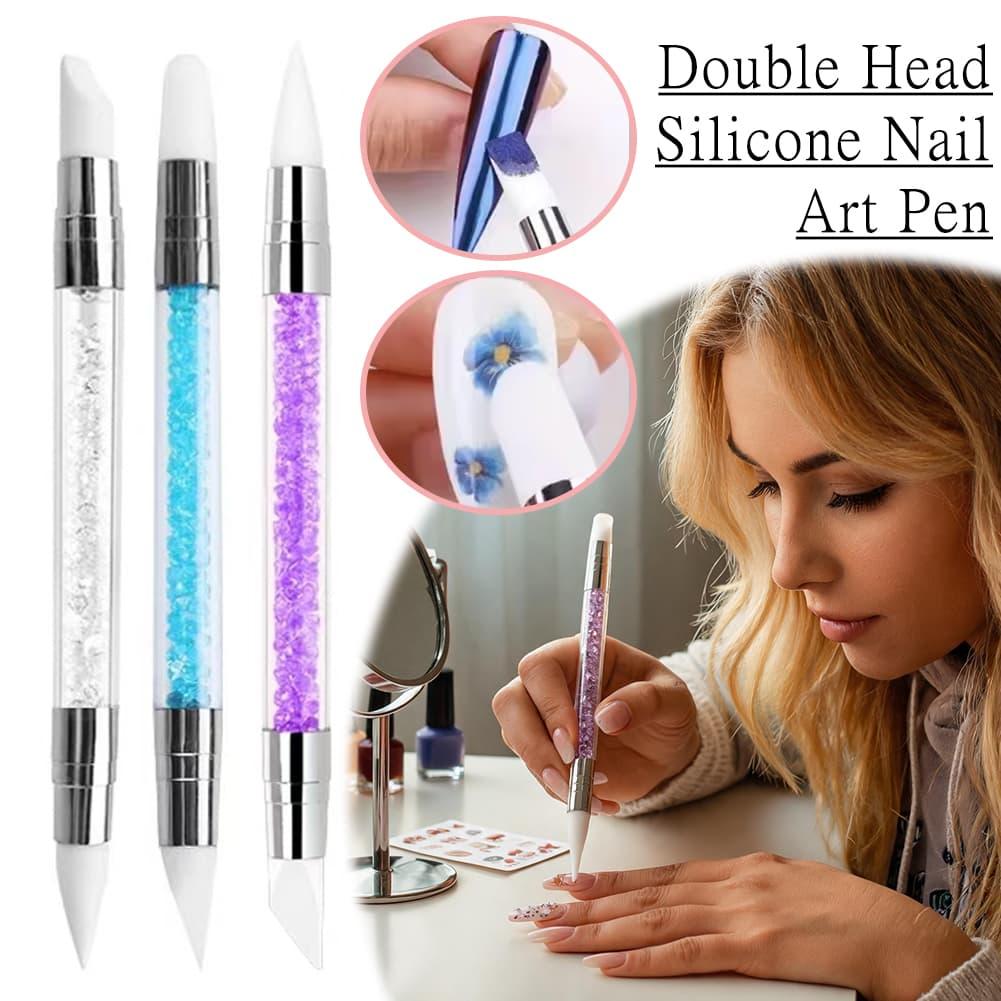 ネイルアート用ダブルヘッドシリコンペン、装飾ペン、グルーアプ - Nail Fan Brush のレビューと価格
