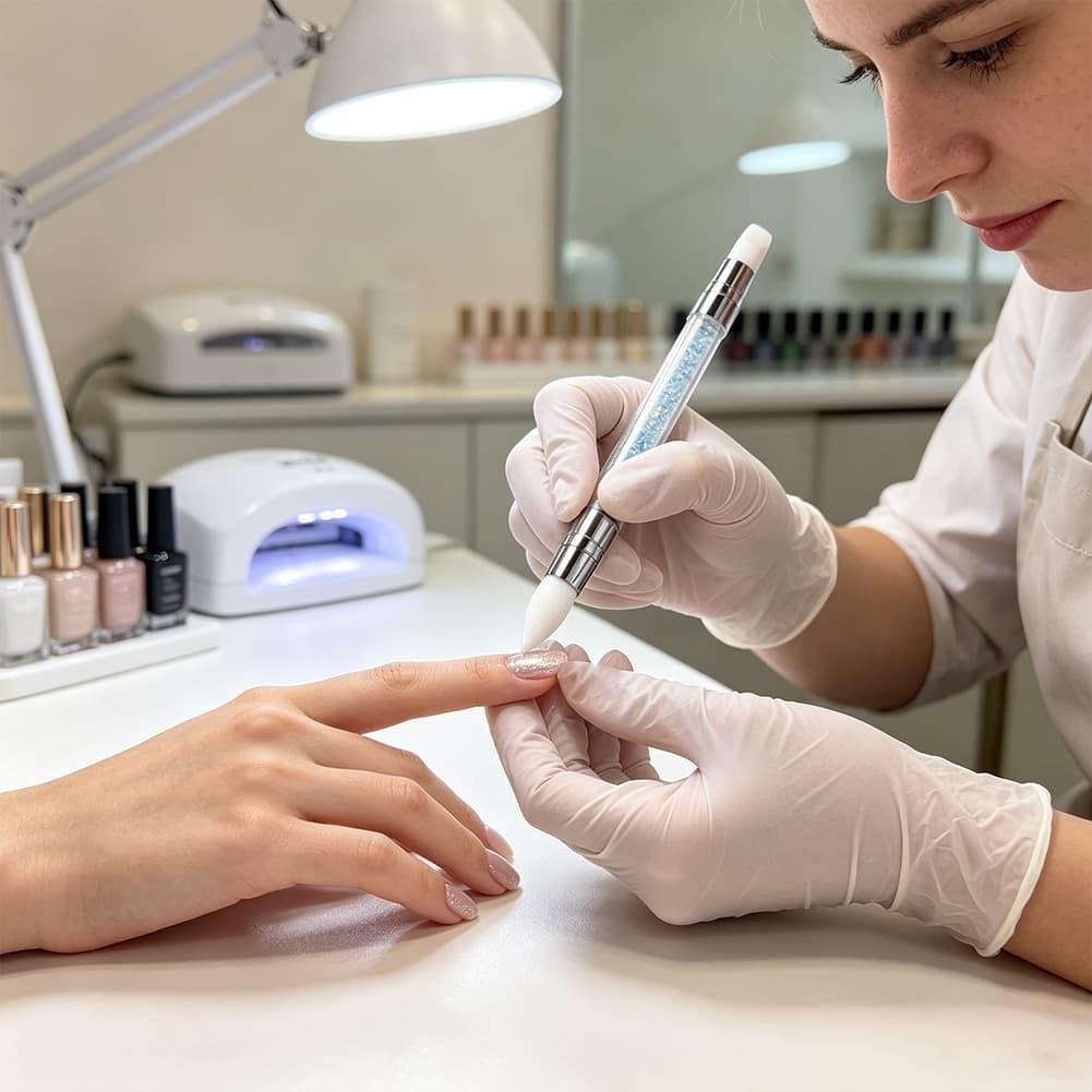 ネイルアート用ダブルヘッドシリコンペン、装飾ペン、グルーアプ - Nail Fan Brush のレビューと価格